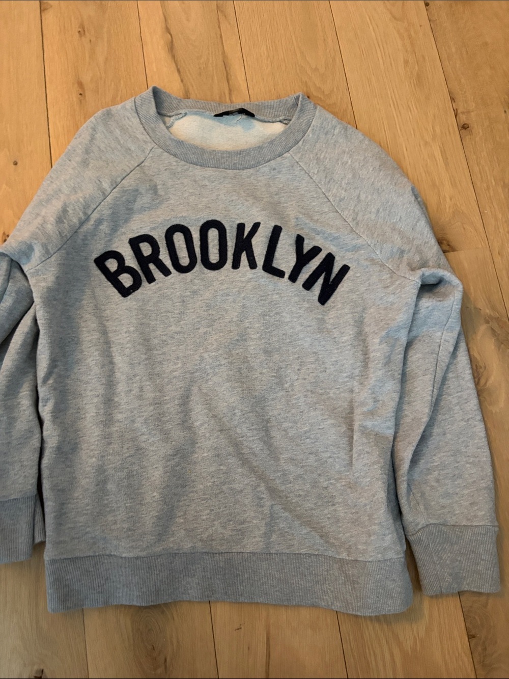 JCREW Brooklyn Graphic Crewneck Sweater - Light Gray